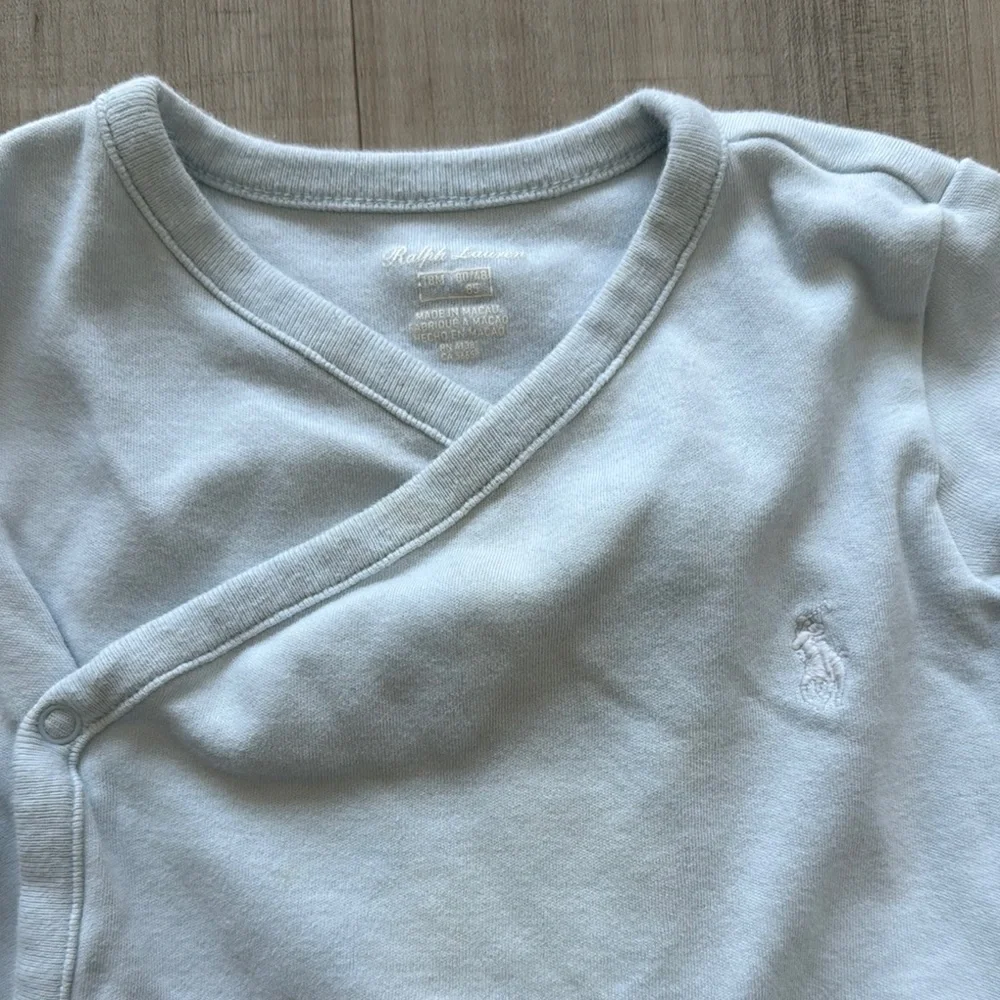 Baby Blue Long Sleeve Onesie romper baby toddler infant 18m Set 2PCs button